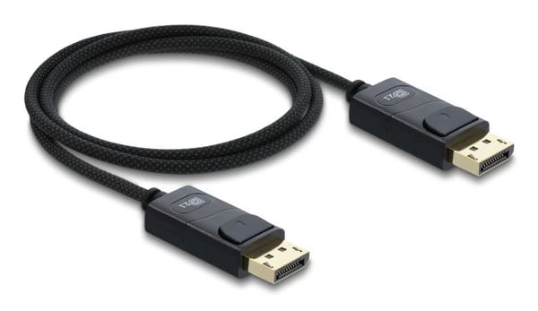 Delock - DisplayPort-kabel - DisplayPort (hann) til DisplayPort (hann) - 1 m - 8 K 120 Hz (7680 x 4320) støtte, 4K240Hz (3840 x 2160) support (DSC)...