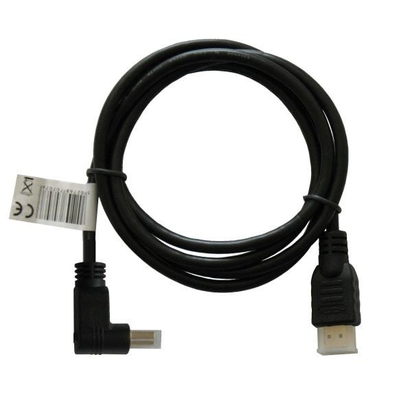SAVIO CL-04 - HDMI-kabel med Ethernet - HDMI hann til HDMI hann - 1.5 m - skjermet - svart - vinkelkontakt