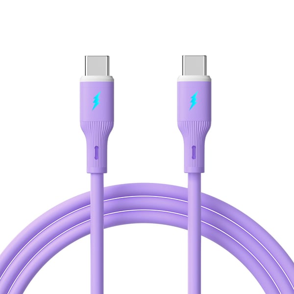 Akyga - USB-kabel - USB-C (hann) til USB-C (hann) - USB 2.0 - 20 V - 3 A - 1 m - USB-C Power Delivery (60W) - purpur