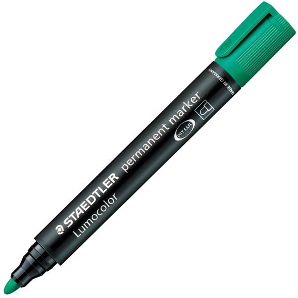 Staedtler Lumocolor, Vihreä, Pyöreä pää, Musta, Vihreä, 2 mm, Saksa, 1 kpl