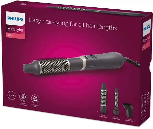 Philips BHA301/00 varmluftsbørste 800 W, 22 mm og 38 mm børster, svart