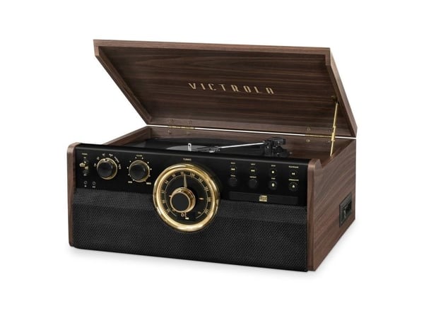 Victrola Empire, Hihnakäyttöinen levysoitin, Espresso, MDF-levy, V-vyö, 33 1/3,45 RPM, 33 1/3,45,78 RPM