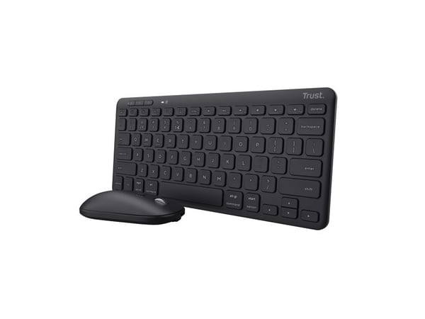Trust Lyra - Tastatur- og mussett - stille - trådløs - Bluetooth - svart