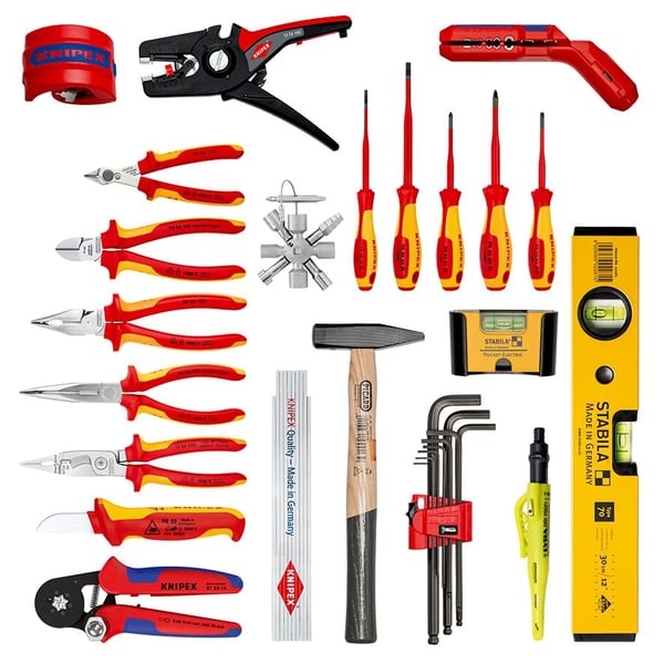 Knipex Modular X18 00 21 50 E sähköasentajan työkalureppu, 22 työkalua
