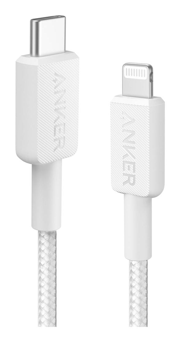 Anker 322 USB-C–Lightning-kaapeli, 180 cm, punottu, valkoinen