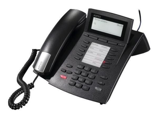 AGFEO ST 42, Analog telefon, 1000 oppføringer, Ringe-ID, Svart