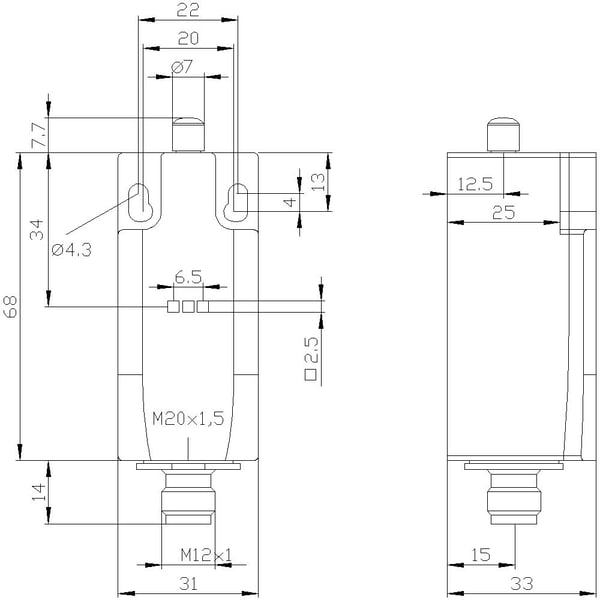 Siemens 3SE52341BC051AF3 3SE5234-1BC05-1AF3 Stoppkontakt 3 A Kopplingspärr, teflonpärr IP65 1 st