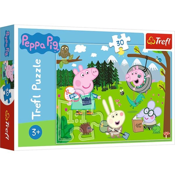 Trefl Puzzle, 30 brikker. Peppa Gris – Tur i skogen