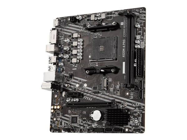 MSI A520M PRO - Hovedkort - micro ATX - Socket AM4 - AMD A520 Chipset - USB 3.2 Gen 1 - Gigabit LAN - innbygd grafikk (CPU kreves) - HD-lyd (8-kana...