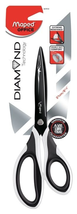 Sakset, Maped Diamondx210mm valkoinen, 12 kpl laatikko