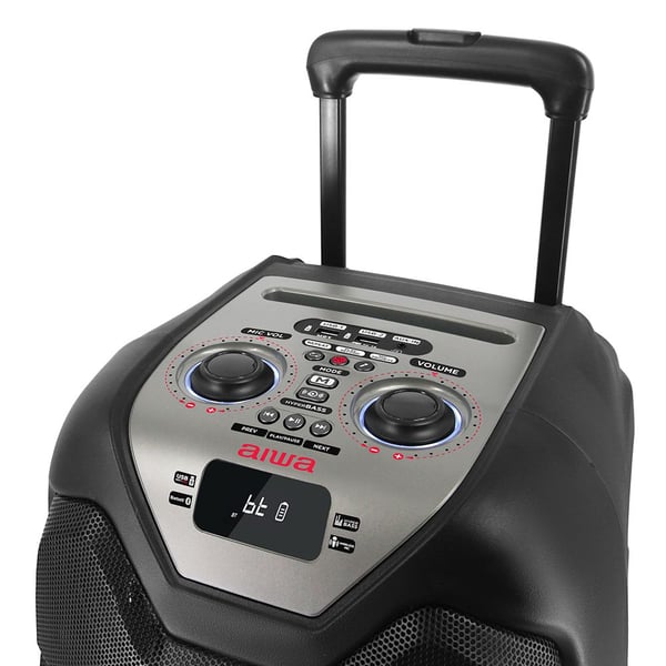 Aiwa KBTUS-500, 50 W, 400 W, 25,4 cm (10"), 7,62 cm (3"), PA-system på hjul, Svart