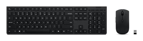 Lenovo Professional - Tastatur- og mussett - trådløs - Bluetooth, 2.4 GHz - QWERTY - USA med eurosymbol - grå - brun boks