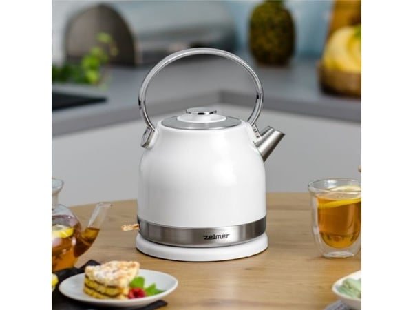 Zelmer ZCK7940 vannkoker 2200 W 1,5 l, hvit/rustfritt stål