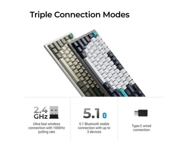 Keychron Q6 Max gamingtastatur mekanisk Gateron Jupiter QWERTY, svart