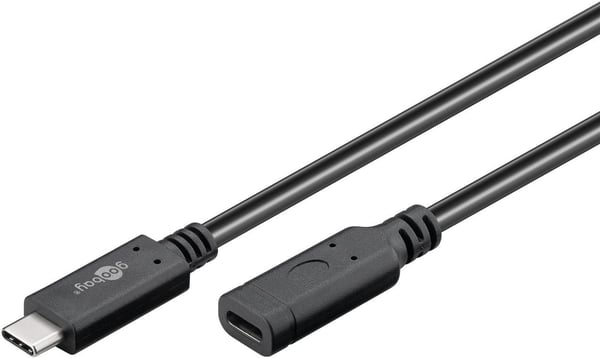 Goobay USB-C™-jatkoyhteys USB 3.2 Generation 2, 1 m, musta (61038)