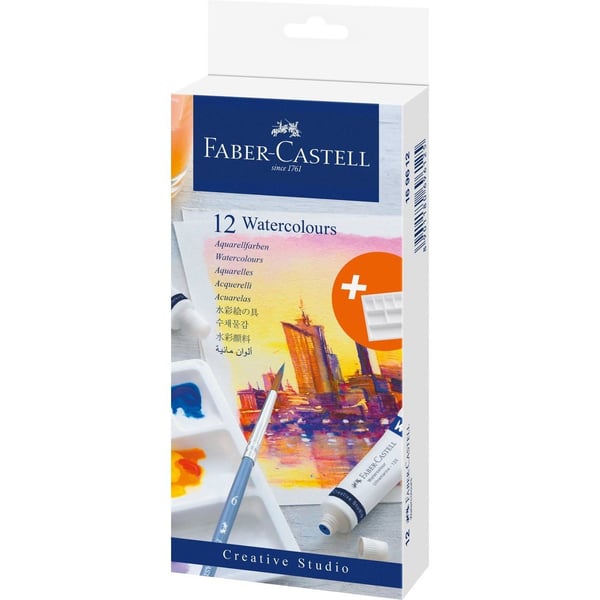 Faber-Castell Creative Studio - Färguppsättning - 12-piece - vattenfärg - 12 färger - blandfärger - 9 ml