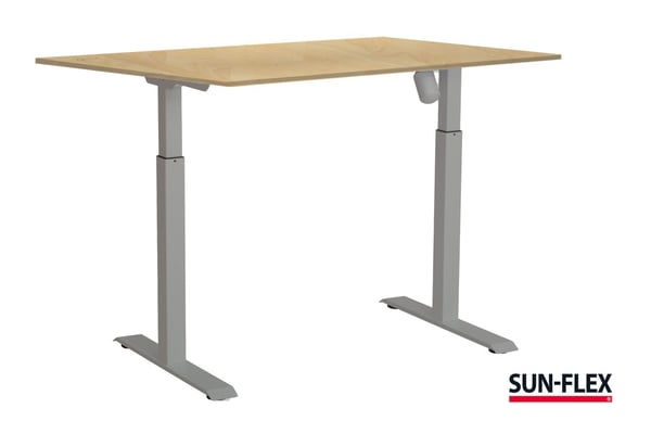 SUN-FLEX EASYDESK ADAPT l, hvit aluminium, bjørkelaminat, 160*80 cm