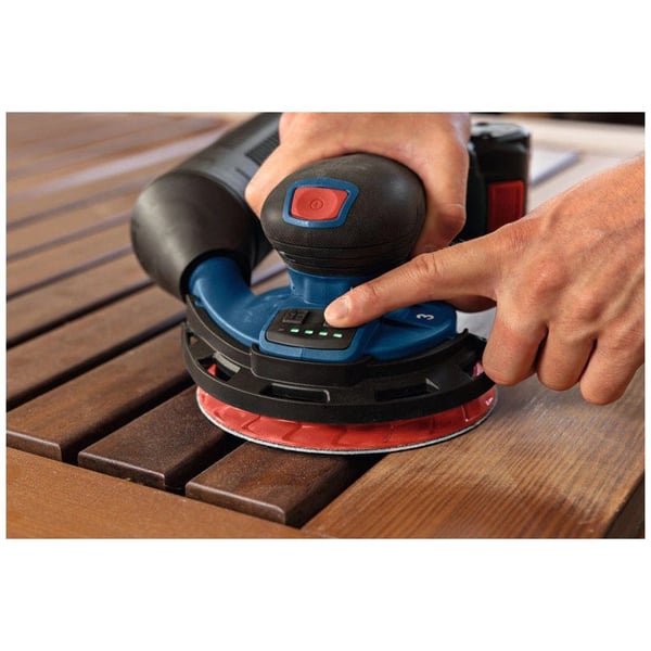 Bosch GEX 18V-150-3, Eksentersliper, Orbital, Velcro mappe, Blå, Børsteløs, 5000 RPM - SOLO