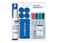 Staedtler Lumocolor whiteboard set 613 S, Lisätarvikepakkaus, Sininen, Valkoinen, 125 ml, Taulunpuhdistusneste, Taulumagneetti, Taulukynä