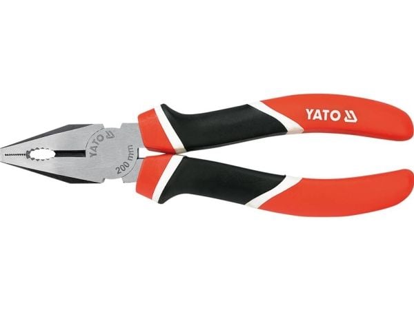 Yato YT-1942, Lineman-tång, 44 - 50, Kromvanadinstål, Polypropylen (PP), Termoplastiskt gummi (TPR), Svart, Röd, Vit, 200 mm
