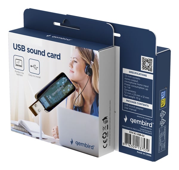 Gembird Äänikortti/äänisovitin "Virtus" SC-USB-02 USB Gembird Gembird