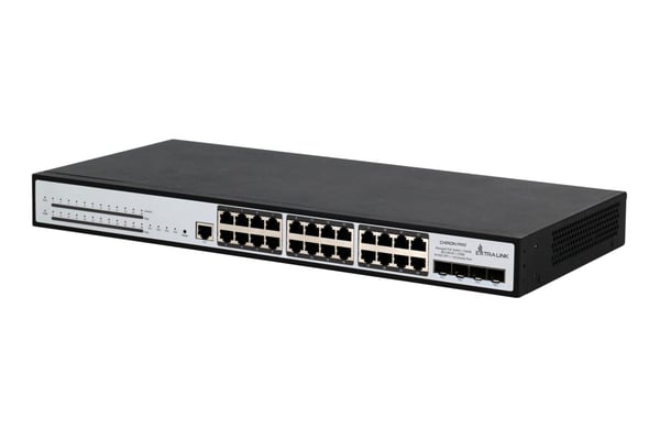 Extralink EX.19737, Håndtert, L3, Gigabit Ethernet (10/100/1000), Strøm over Ethernet (PoE), Rack-montering, 1U