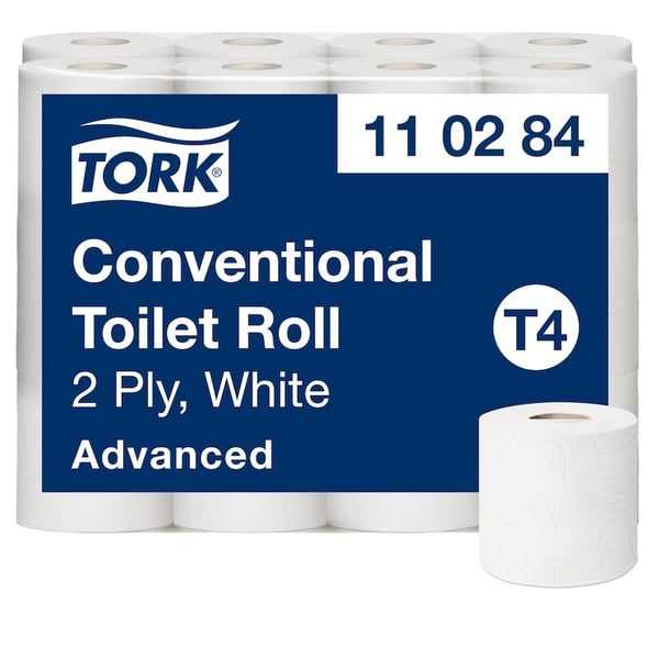 Toiletpapir Tork T4 Advanced 2-lags 34,7 m hvid - (24 ruller pr. karton)