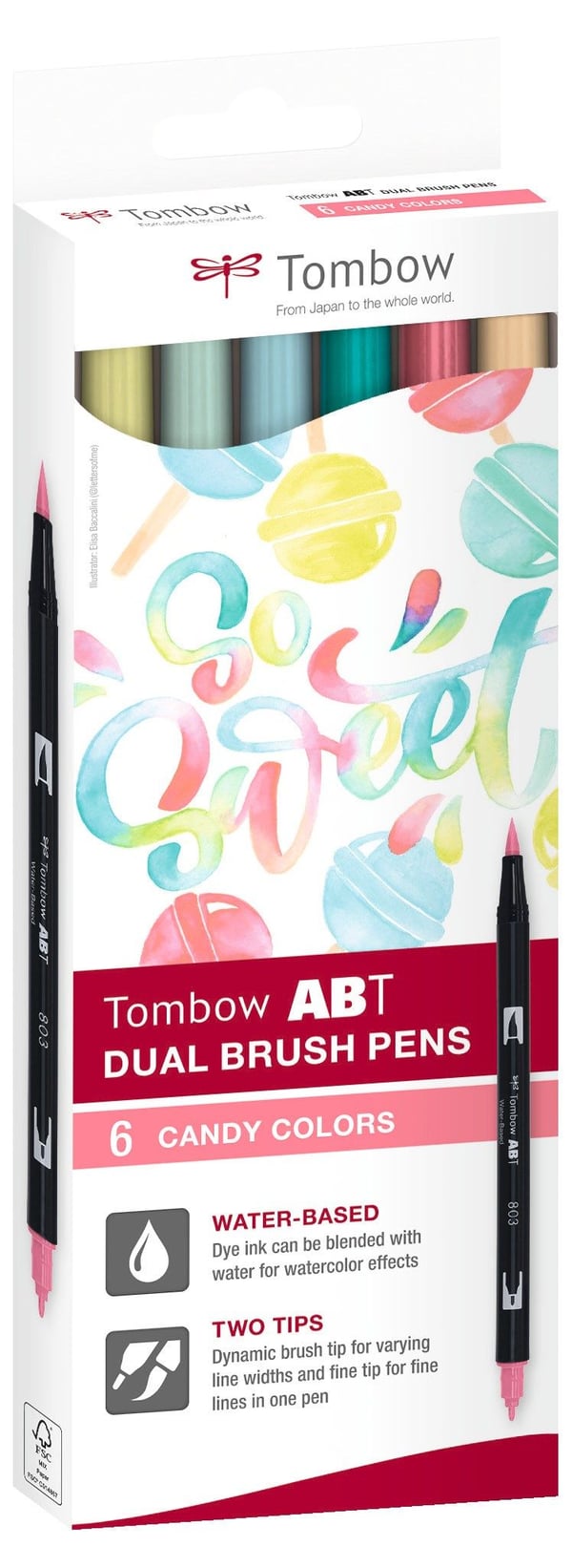 Tusj Tombow ABT Dual Brush 6C-4 Candy - (6 stk./pakning)