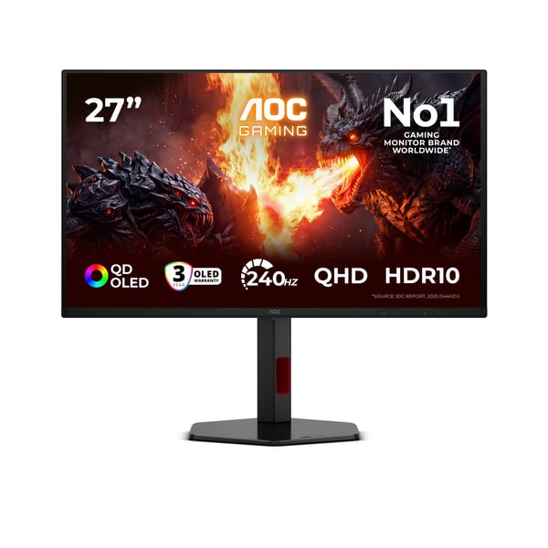 AOC G4 Q27G4ZDR gamingskjerm 26.5" 2560 x 1440 240 Hz QD-OLED, svart/rød