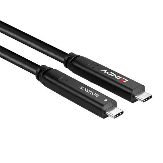Lindy Lindy USB-kabel 10 m USB 3.2 Gen 1 &amp; DP 1.4 Typ C Hybridkabel