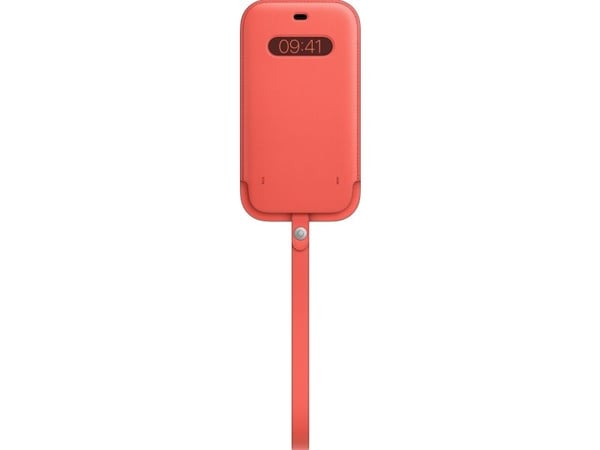 Apple Sleeve with MagSafe - Skyddshölje för mobiltelefon - läder - rosa citrus - för iPhone 12 Pro Max