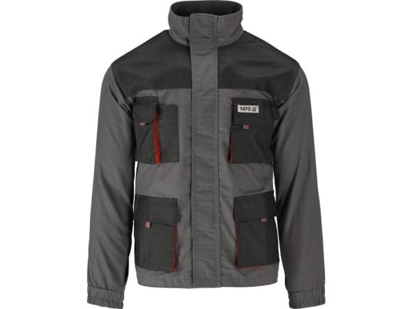 Yato YT-80284, Jakke, Mann, Grå, Rød, XXL, 4 lommer, Bomull, Polyester