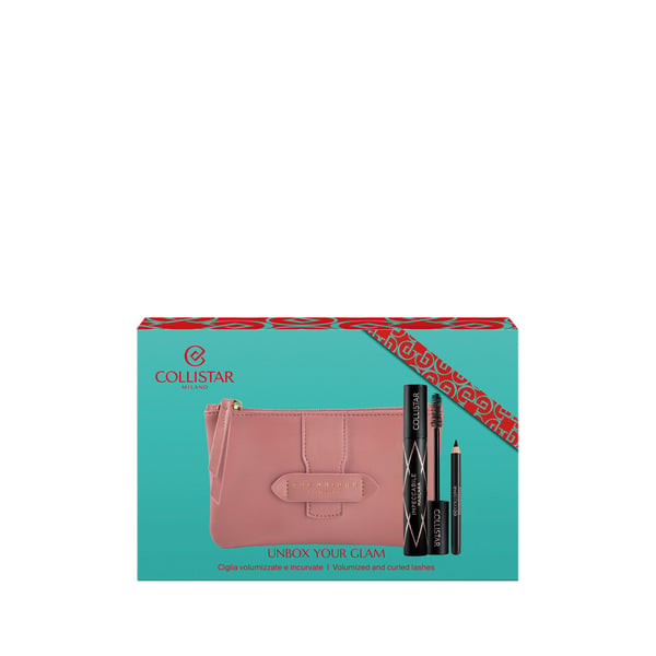 Collistar Set Including Impeccable Mascara 14ml Mini Eye Pencil 08g And Cosmetics Bag