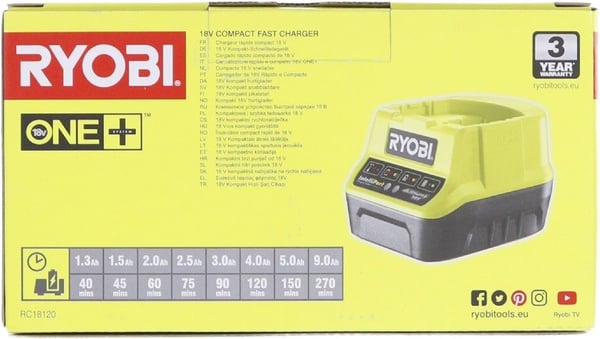 Ryobi ONE+ RC18120 - Akkulaturi - 1 x batterier lader op