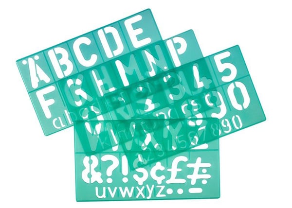 Linex 100411050, Letter, number & symbol stencil, Vuxna och barn, Grön, Polypropylen, 5 cm, 4 styck