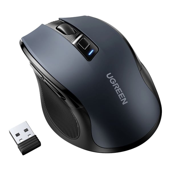 Ugreen 6957303898558, högerhand, Optisk, Trådlös RF + Bluetooth, 4000 DPI, Svart
