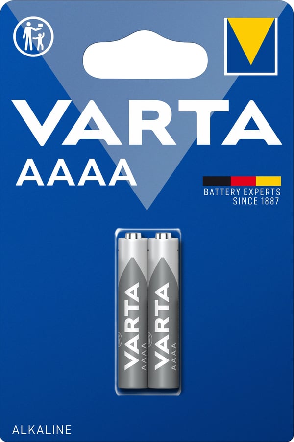 Varta 4061 101 402, Engangsbatteri, AAAA, Alkalinsk, 1,5 V, 2 stykker, China