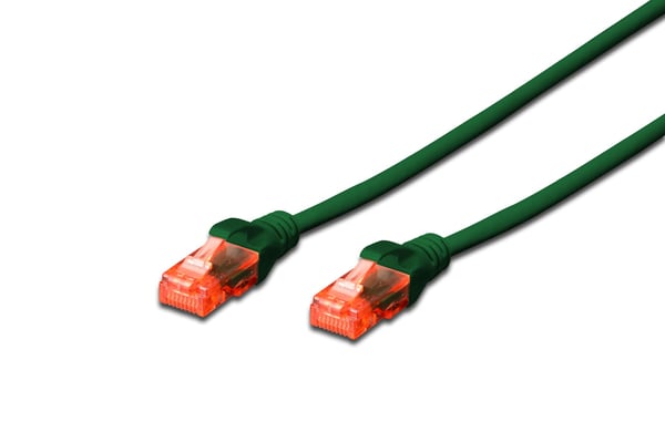 DIGITUS Professional - Koblingskabel - RJ-45 (hann) til RJ-45 (hann) - 25 cm - UTP - CAT 6 - med støvel, halogenfri, uten hindringer - grønn