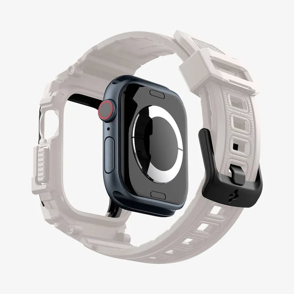 Spigen Rugged Armor Pro, Ask, Smartwatch, Beige, Apple, Apple Watch 10 (42mm), Termoplastisk polyuretan (TPU)