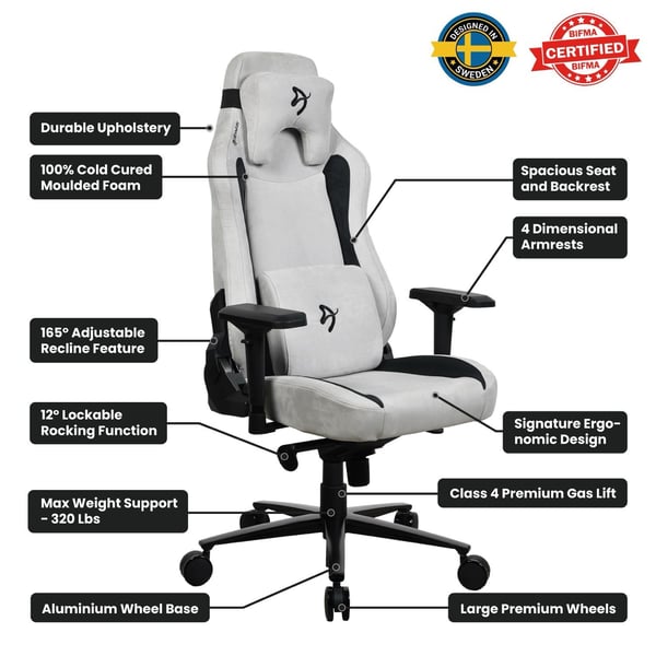 Arozzi Vernazza Supersoft - Gaming chair - Light Grey