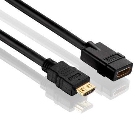 Purelink PureInstall PI1100 High Speed - HDMI-forlengelseskabel med Ethernet - HDMI hann til HDMI hunn - 50 cm - trippel beskyttelse - svart - 4K-s...