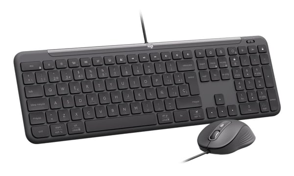 Logitech Signature Slim Combo MK620 For Business, Langallinen, USB, Näppäimen saksikytkin, QWERTY, Grafiitti, Sisältää hiiren
