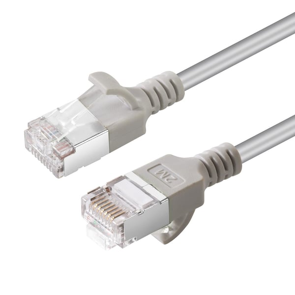 MicroConnect - Nettverkskabel - RJ-45 (hann) til RJ-45 (hann) - 7.5 m - U/FTP - CAT 6a - halogenfri, uten hindringer, slank - blå