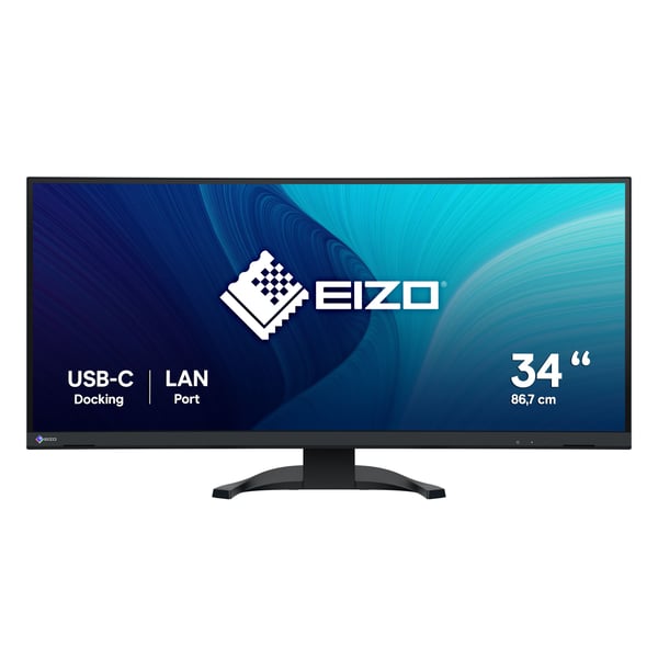 EIZO FlexScan EV3450XC-BK - Med FlexStand - LED-skärm - böjd - 34" (34.1" visbar) - 3440 x 1440 UWQHD - IPS - 300 cd/m² - 1000:1 - 5 ms - 2xHDMI, D...