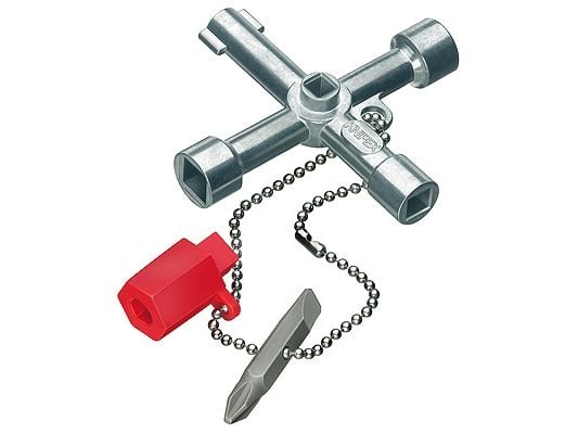 Knipex 00 11 03, Metallisk, Röd, Formgjuten zink, 4 ben, 4 huvuden, Circel, Torg, Triangel, 5,6,8 mm