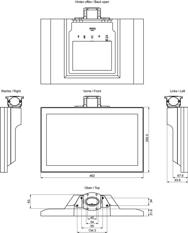 Siemens 6AV7863-6MA15-2NA0 6AV78636MA152NA0 SPS-manöverpanel, 1080 x 1920 pixlar, 292 mm, 8,68 kg, 630 mm, 520 mm, 230 mm