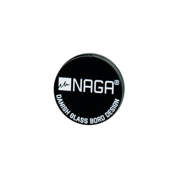 Super Stærk Magnet' akryl sort med NAGA logo Ø2,5 cm - (1 stk.)