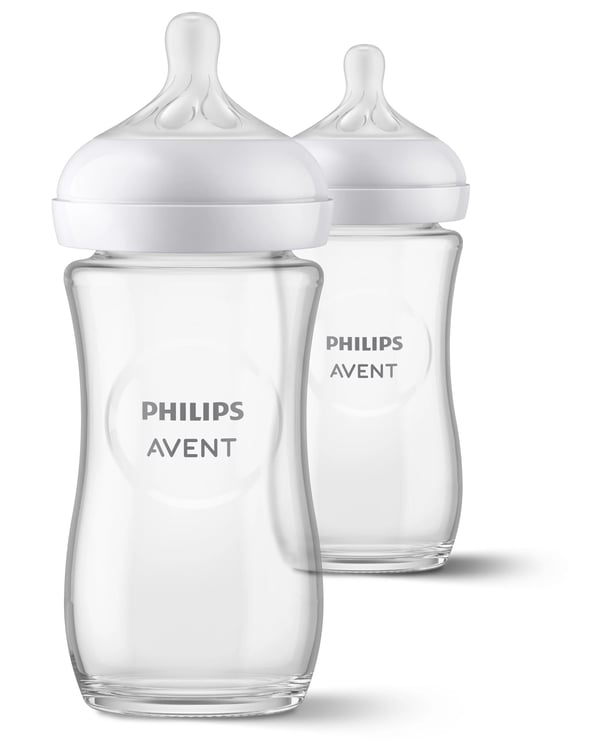 Philips AVENT Natural Response glasnappflaskor 240 ml SCY933/02, 2-pack