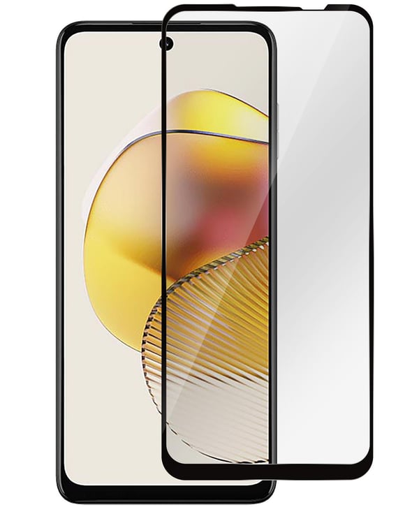 eSTUFF Titan Shield - Skjermbeskyttelse for mobiltelefon - full deksel - glass - rammefarge svart - for Motorola Moto G31, G41, G71, G73