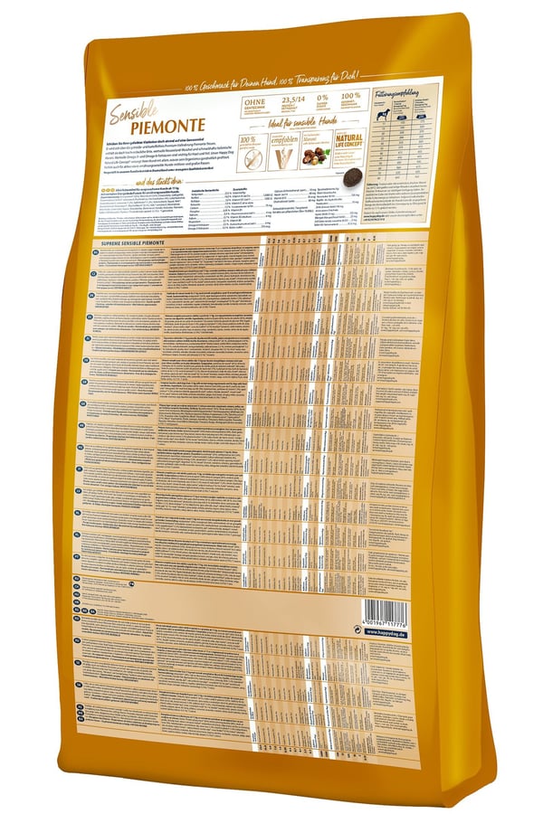 Happy Dog Supreme Piemonte, 4 kg, Glutenfri